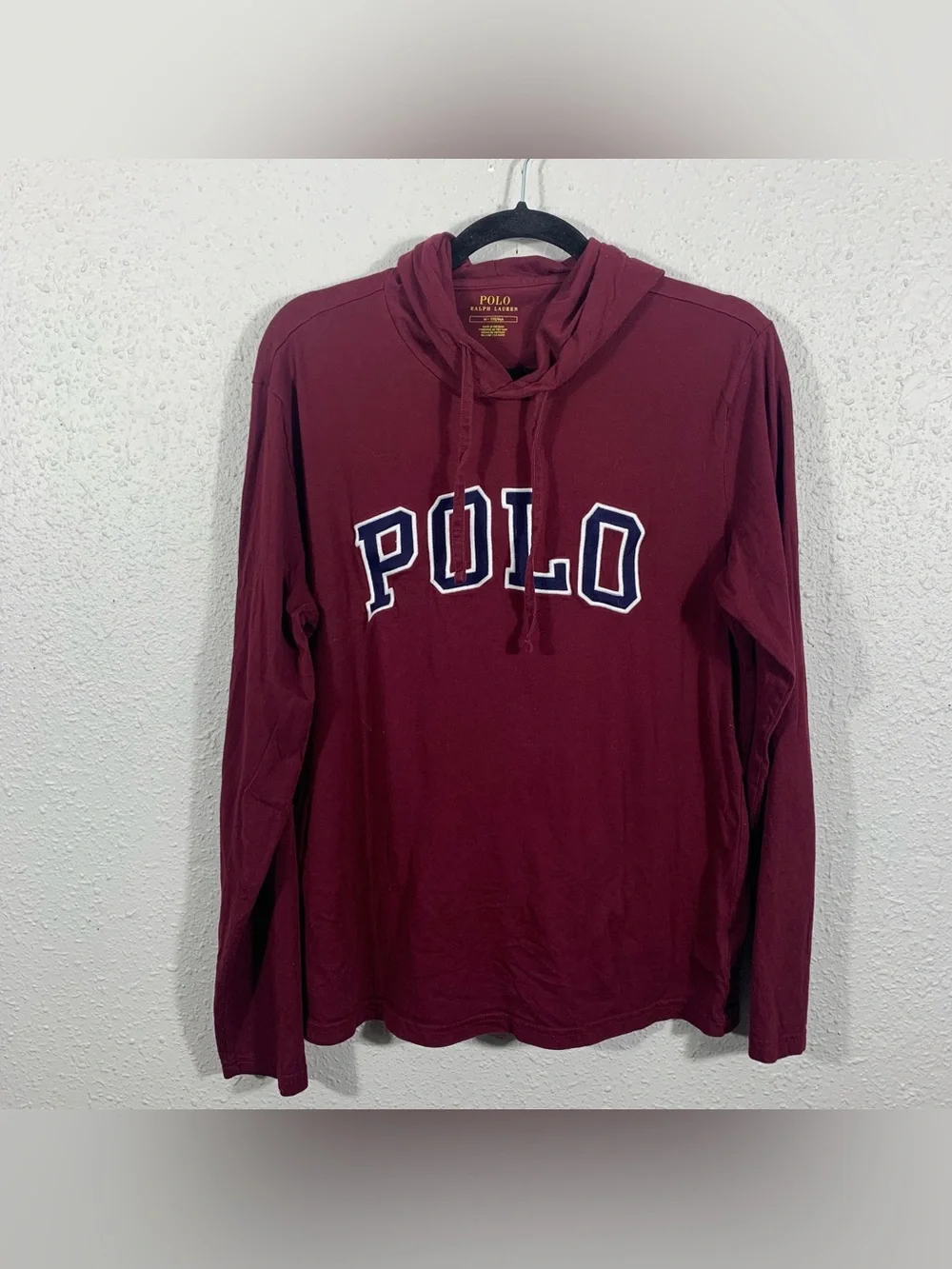Polo Ralph Lauren RRL Maroon Embroidered Navy Hoodie Pullover             size M